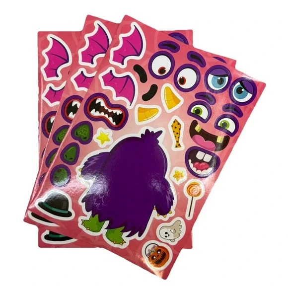 Make-a-face Sticker Stickers Sheets Make Your Halloween Monster 24 Sheets - Picture 9 of 16